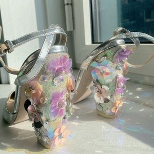 ASOS Metallic Three-dimensional Embellishment Heel